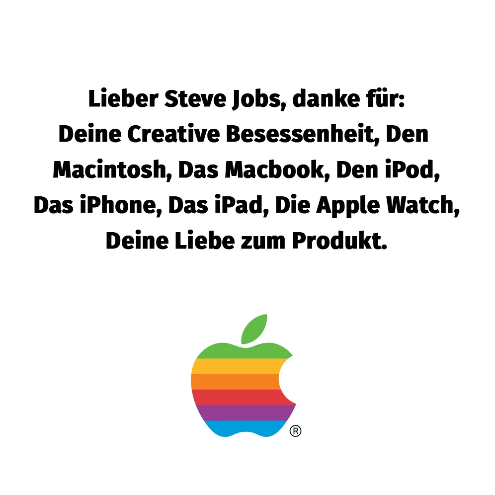 Steve Jobs Think different, Vorbild von Paavo Christian Spieker