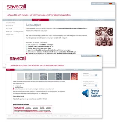 Savecall, Webdesign-Referenz von Paavo Christian Spieker · SpiekerMedia
