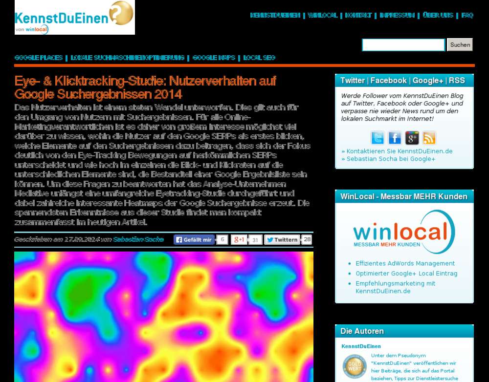 SEO: Eye- & Klicktracking-Studie: Nutzerverhalten auf Google