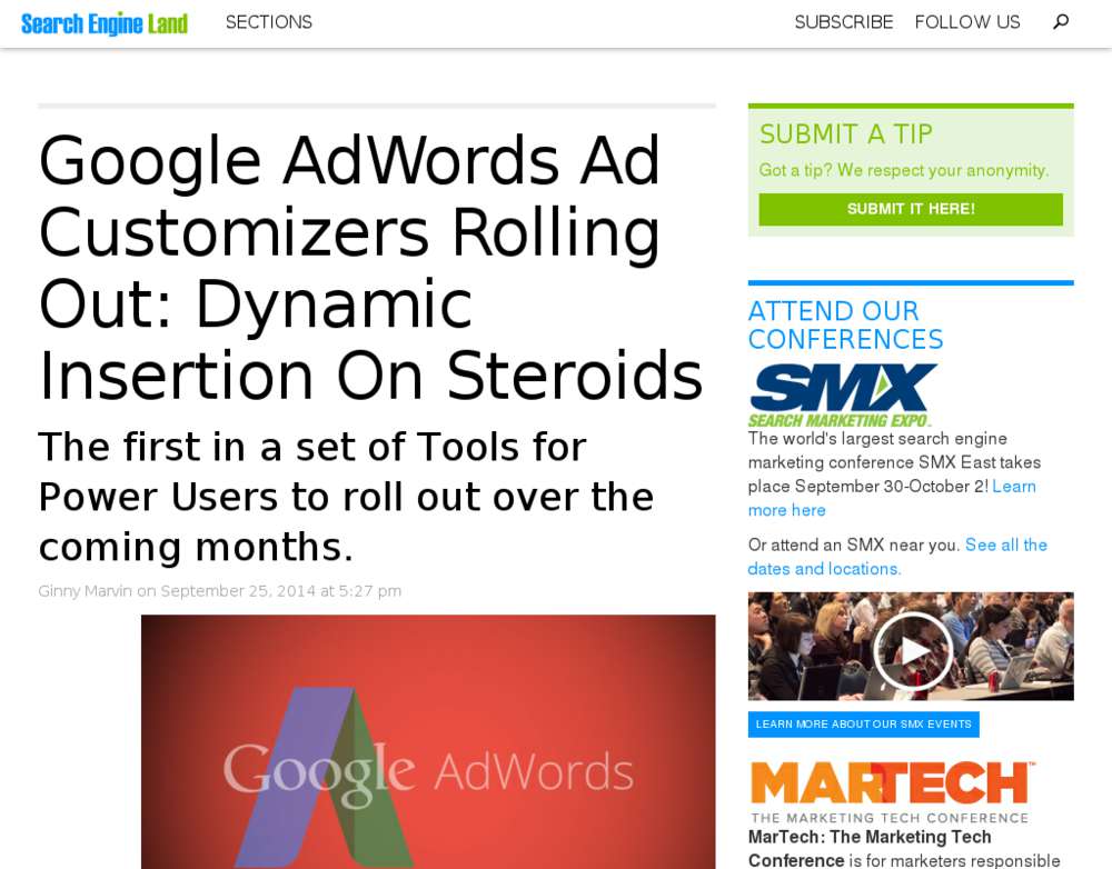 SEA: Ad customizer: AdWords Anzeigen in Echtzeit