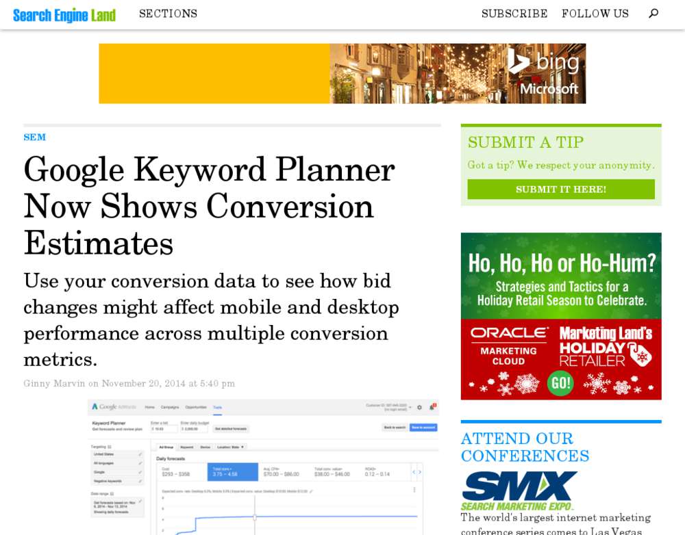 SEA: Umsatz Prognosen mit dem Google Keyword Planer