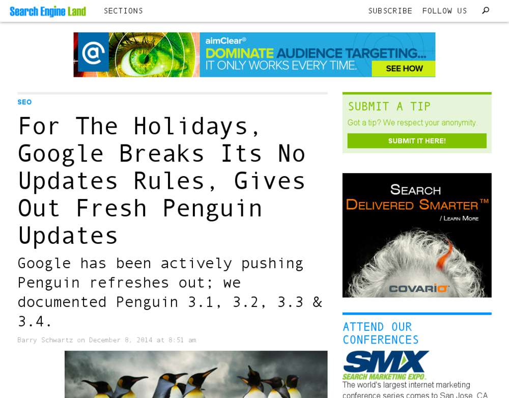 SEO: Google veröffentlicht ein weiteres Penguin-Update