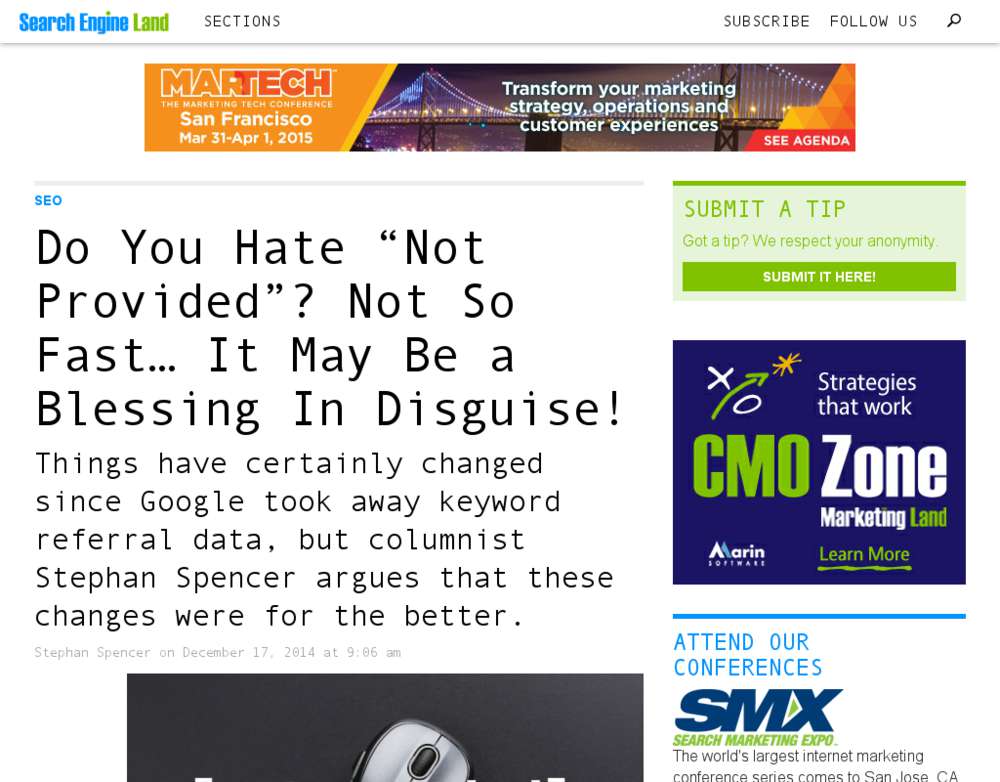 SEO: Google: “Not Provided” Bullshit-Bingo