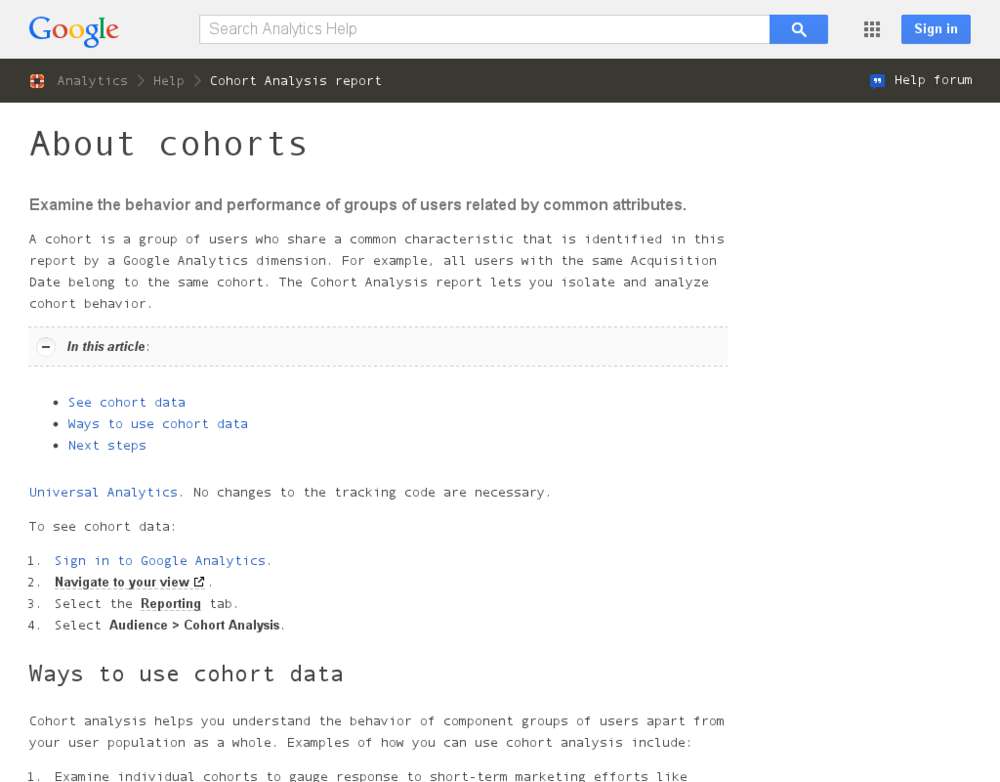 Analytics: Kohortenanalyse mit Google Analytics