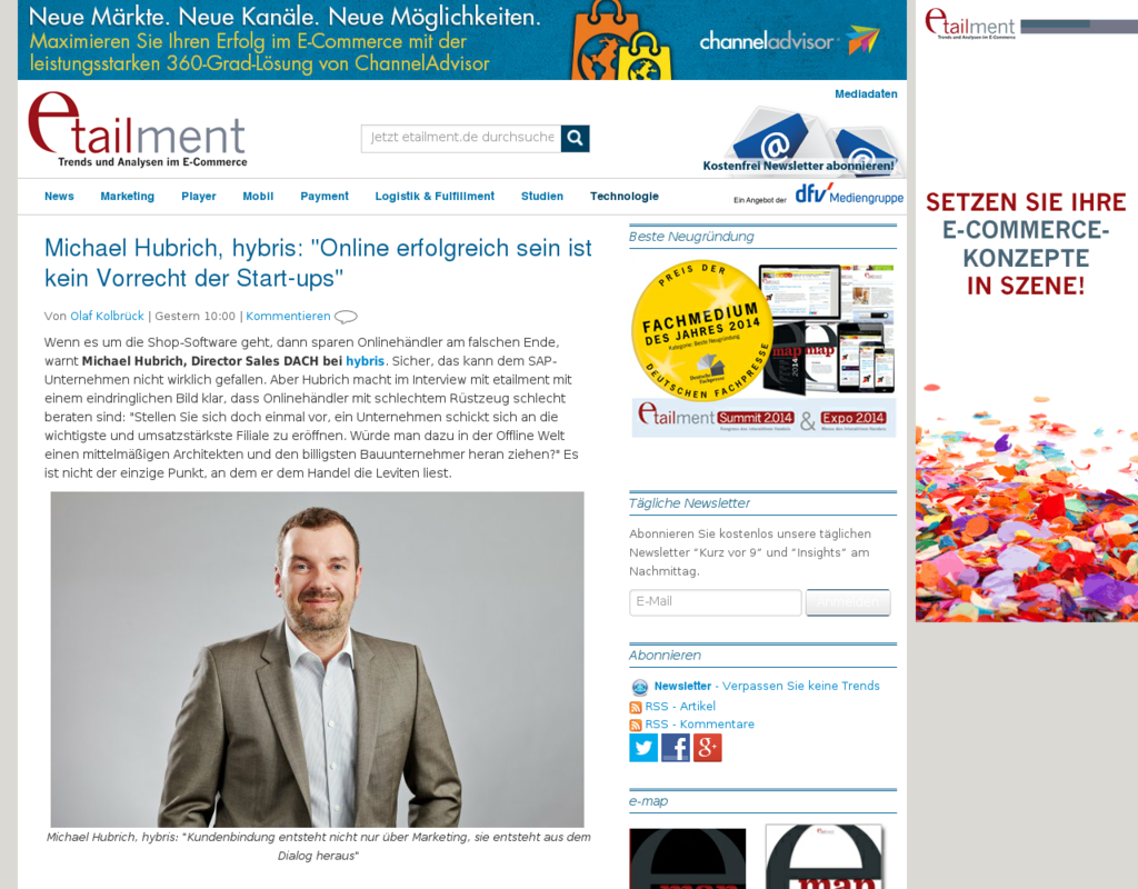 E-Commerce: Interview mit Michael Hubrich von hybris